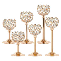 Gold Crystal Candle Holders (Set of 6)