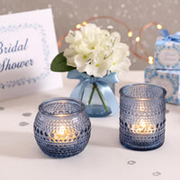 Blue Votive Candle Holders (Set of 16)