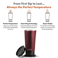 Burgundy Self-Heating Travel Mug
