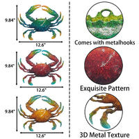 Metal Crab Wall Decor (Set of 3)
