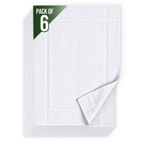 White Cotton Bath Mat (Set of 6)