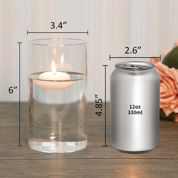 Clear Glass Cylinder Vases (Set of 12)