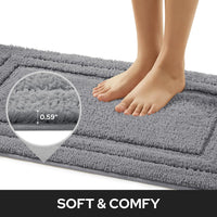 Grey Microfiber Bath Mat (Set of 2)