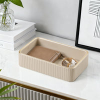 Beige Leather Desk Tray
