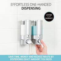Satin Silver Shower Dispenser