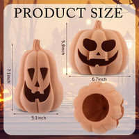 Orange Terracotta Pumpkin Lanterns (Set of 2)
