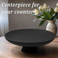 Black Pedestal Fruit Bowl