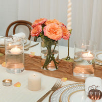 Clear Glass Cylinder Vases (Set of 12)