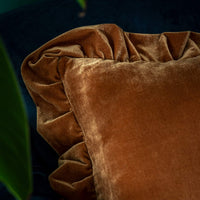 Camel Velvet Throw Pillow Cover (Set of 2)