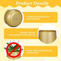 Gold Metal Planter Vase (Set of 2)