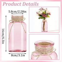 Pink Mason Jar Vases (Set of 6)