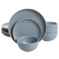 Blue Stoneware Dinnerware (Set of 12)