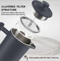 Grey Steel French Press