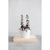 Cream Stoneware Bird Planter