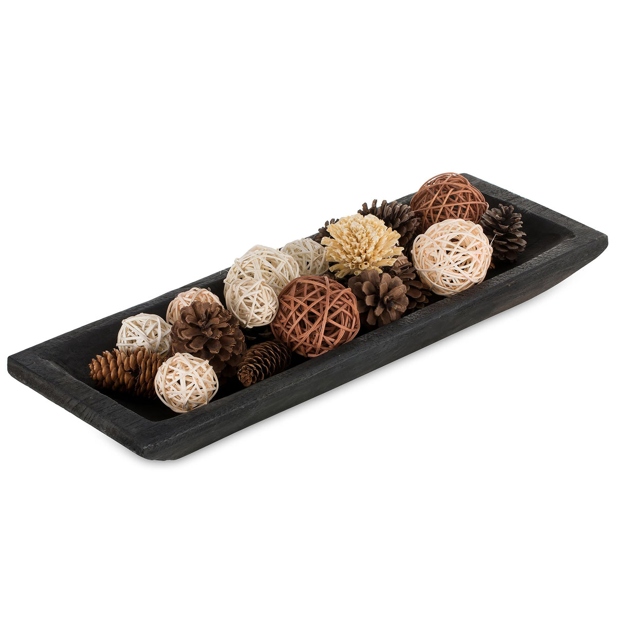 Black Wood Decorative Bowl