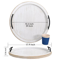 White Beaded Serving Tray