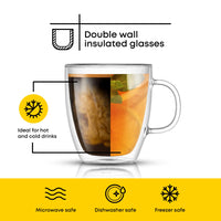 Double Wall Glass Mugs (Set of 2)