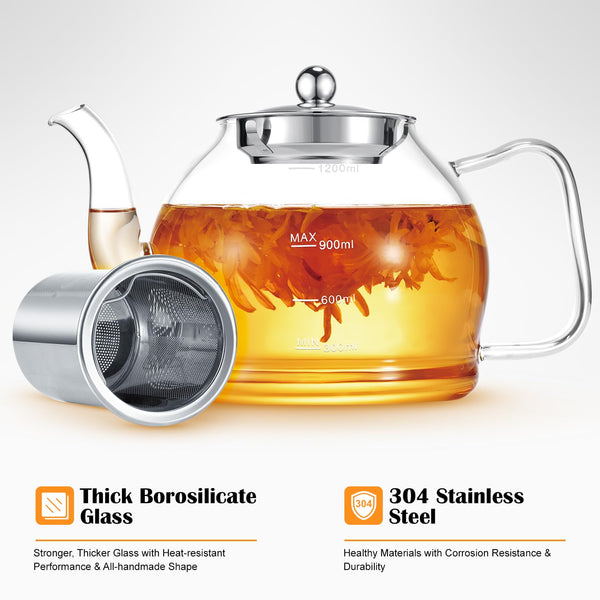 Glass Teapot with Strainer