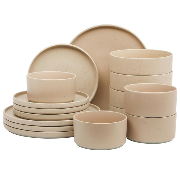 Taupe Porcelain Dinnerware (Set of 16)