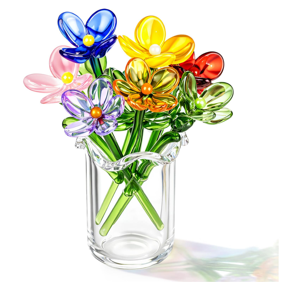 Glass Flower Bouquet Vase (Set of 7)