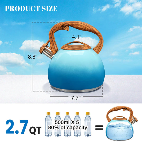 Ocean Blue Whistling Kettle