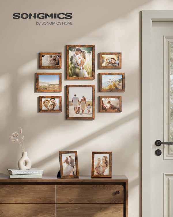 Rustic Brown Gallery Frames (Set of 10)