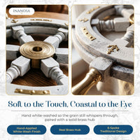 White Wooden Ship Wheel