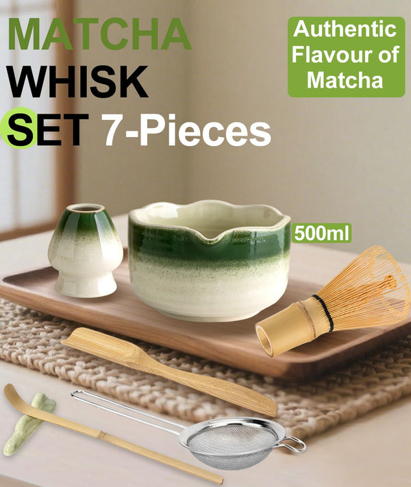Green Ceramic Matcha Set (Set of 7)