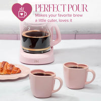 Pink Heart-Shaped Mugs (Set of 4)