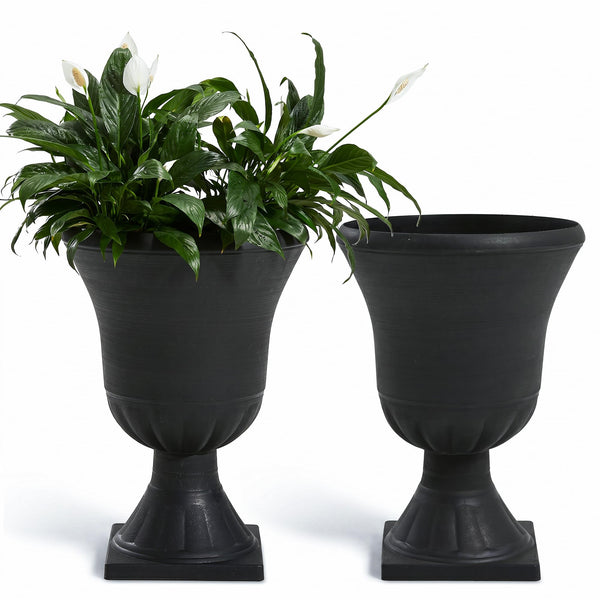 Black Urn Planters (Set of 2)