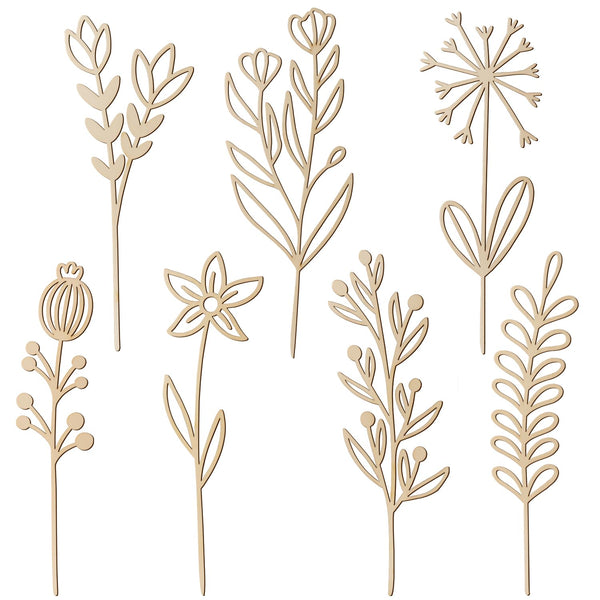 Wooden Wildflower Wall Decor (Set of 7)