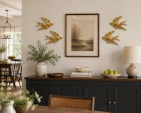 Gold Swallow Wall Sculpture (Set of 4)