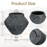 Black Distressed Ceramic Vase