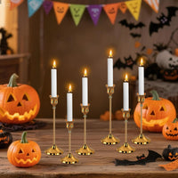 Gold Taper Candle Holders (Set of 12)