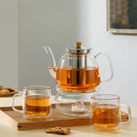 Clear Glass Teapot & Strainer