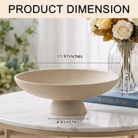 Beige Striped Fruit Bowl