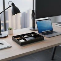 Black Leather Valet Tray