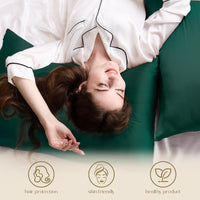 Blackish Green Silk Pillowcase