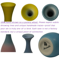 Multicolor Ceramic Bud Vases (Set of 3)