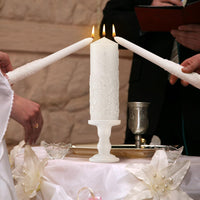 White Ceramic Unity Candle Holder