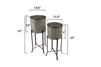 Iron Planter on Stand (Set of 2)