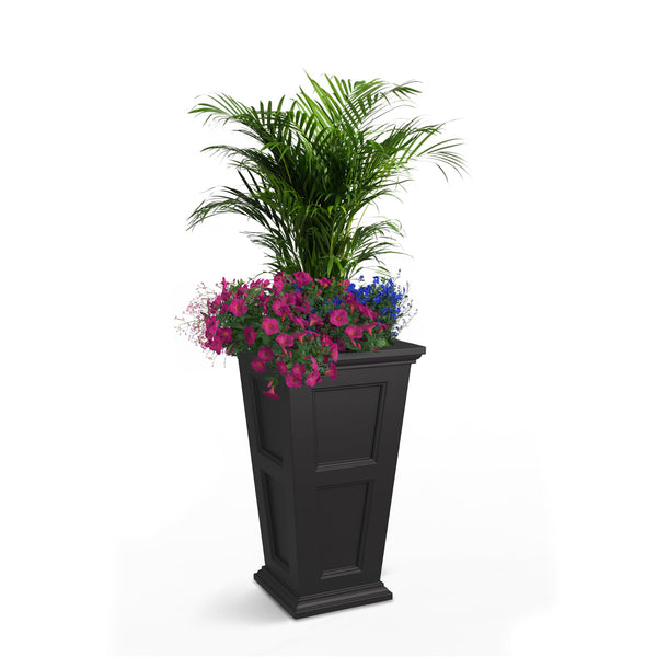 Black Self-Watering Square Planter