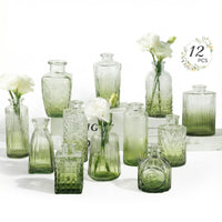 Gradient Green Bud Vases (Set of 12)