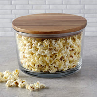 Glass Trifle Bowl with Wood Lid