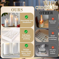 Ivory Pillar Candles & Glass Holders