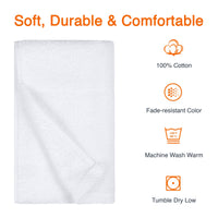 White Cotton Hand Towels (Set of 8)