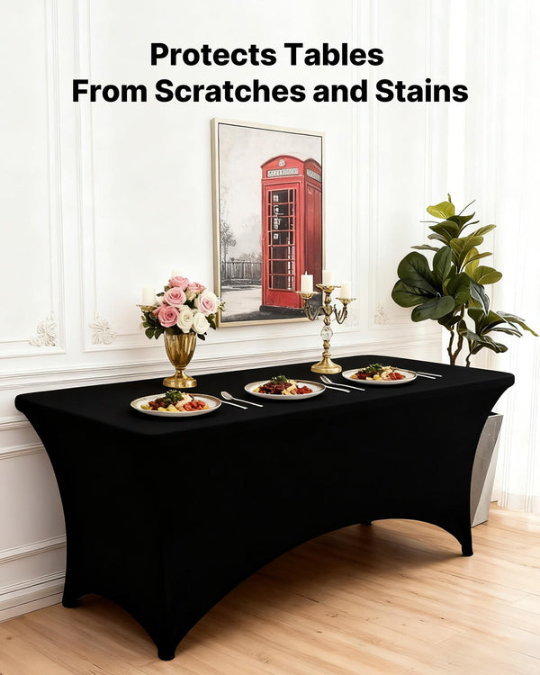 Black Fitted Tablecloths (Set of 10)