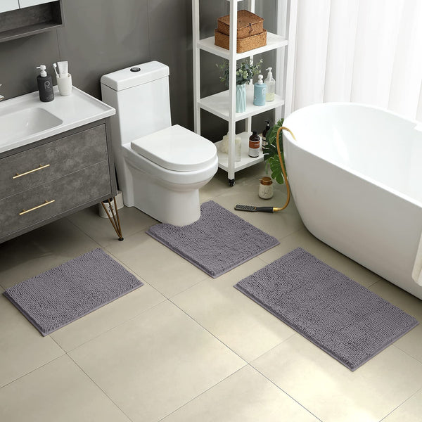 Grey Chenille Bath Mat
