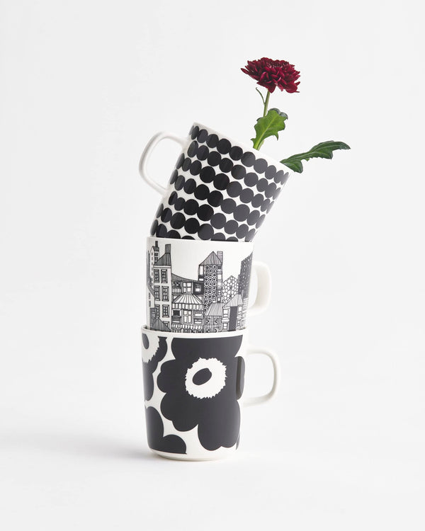 Unikko Black Stoneware Mug
