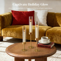 Gold Hurricane Candlesticks (Set of 6)